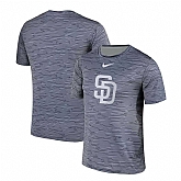 San Diego Padres Gray Black Striped Logo Performance T-Shirt,baseball caps,new era cap wholesale,wholesale hats